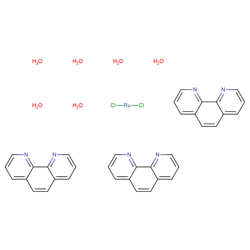 รูทีเนียม(2+),ทริส(1,10-ฟีแนนโทรลีน-kN1,kN10)-, ไดคลอไรด์, โมโนไฮเดรต,(OC-6-11)- (9CI) CAS:304695-79-2