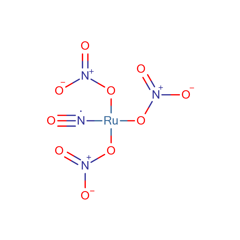 Ruthenium (III) nitrosyl nitrate CAS: 34513-98-9 Fuasgladh donn dearg dorcha