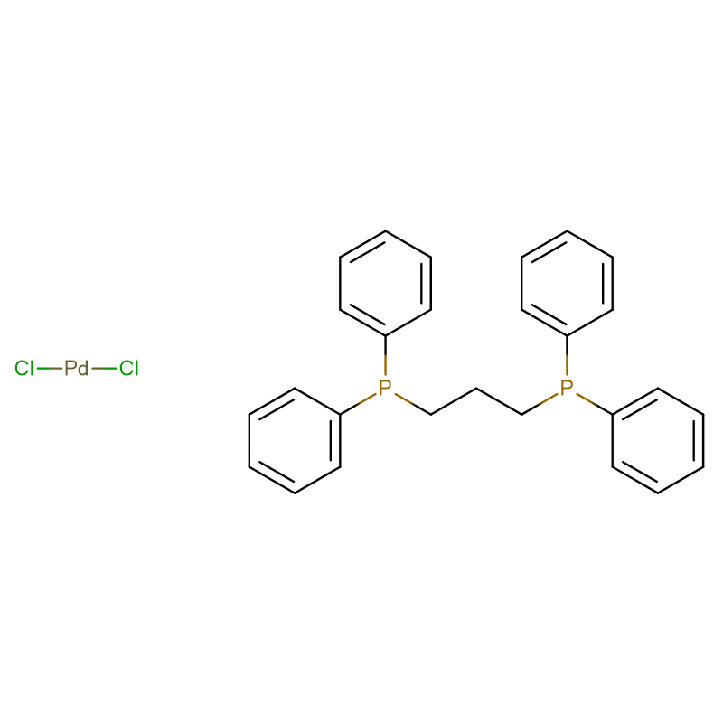 ไดคลอโร[บิส(1,3-ไดฟีนิลฟอสฟีโน)โพรเพน]แพลเลเดียม(II) Cas:59831-02-6 ผงสีเหลืองซีด