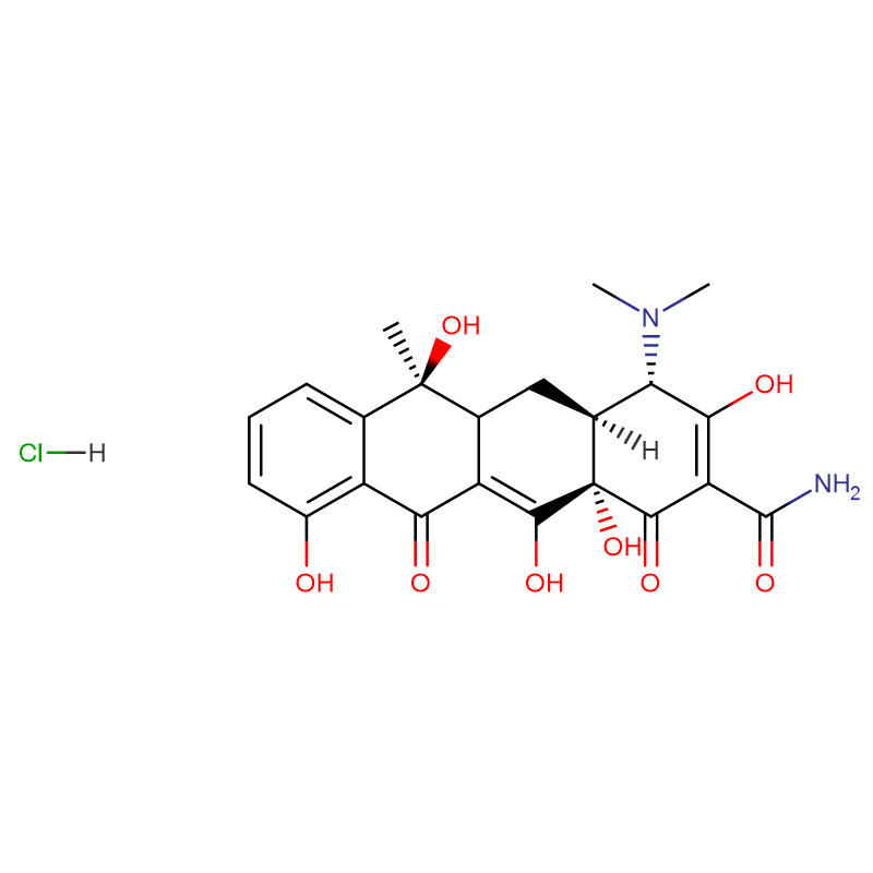 Chlorhydrate de tétracycline CAS: 64-75-5 99 % poudre cristalline jaune