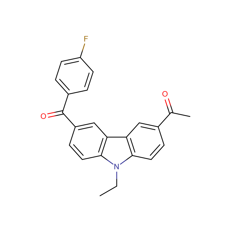 1-[9-ethyl-6-(4-fluor-benzoyl)-9H-carbazol-3-yl]-ethanone CAS: 876907-97-0