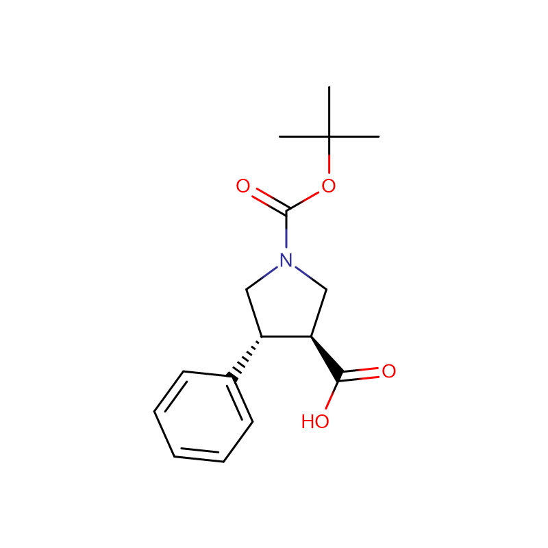 (3S,4R)-1-(ترت بوتوکسی کربونیل)-4-فنیل پیرولیدین-3-کربوکسیلیک اسید Cas: 884048-45-7