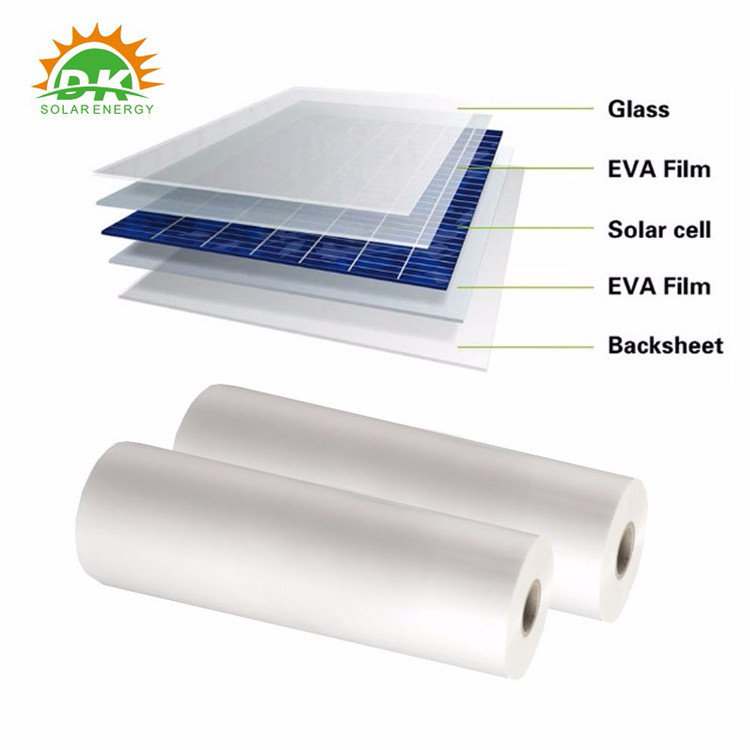 Filme solar de folha EVA transparente de 0,5 mm de altura para módulos solares de 500 W