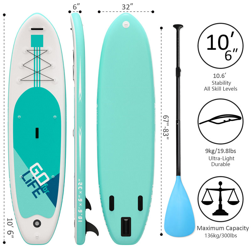 Portable Inflatable Stand Up Paddle Board for adults SUP with storage backpack