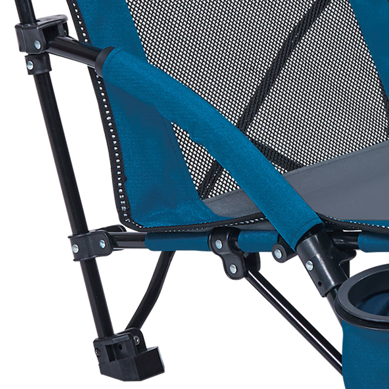 Low Seat Lightweight Folding Beach Chair with High Back Mesh Back