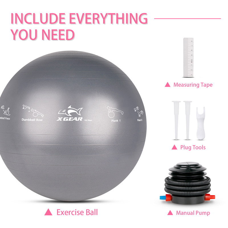 Anti-Burst Fitness Ball and Yoga Ball for Exercise, Yoga, Birthing, Gym Workout