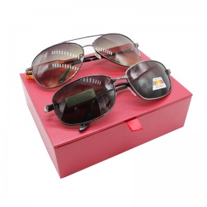 Kotak kacamata 2 kulit premium buatan tangan dengan cermin