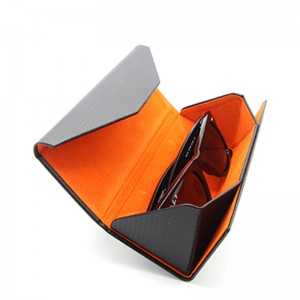W53 Folding Triangle Magnetic Case Box ສໍາລັບແວ່ນຕາກັນແດດສໍາລັບການອອກແບບຍີ່ຫໍ້