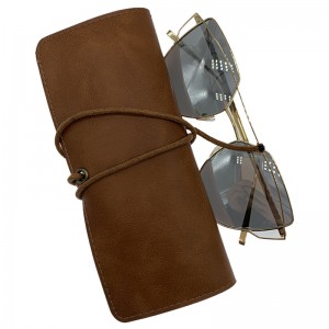XHP-026 Kacamata pabrik produksi bungkusan ngaropéa PU kulit gelas kantong gelas kantong bungkusan