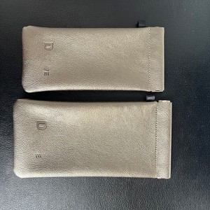 XHP-027 Tovarniško prilagojena pravokotna ročno izdelana zložljiva torbica za očala iz PU usnja