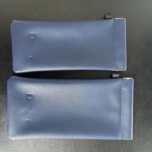 XHP-027 Fabriek oanpast rjochthoekige hânmakke PU Leather Folding Glasses Case