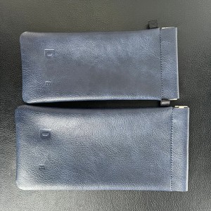 XHP-027 Factory Customized Rectangular Handmade PU Leather Folding Glasses Case