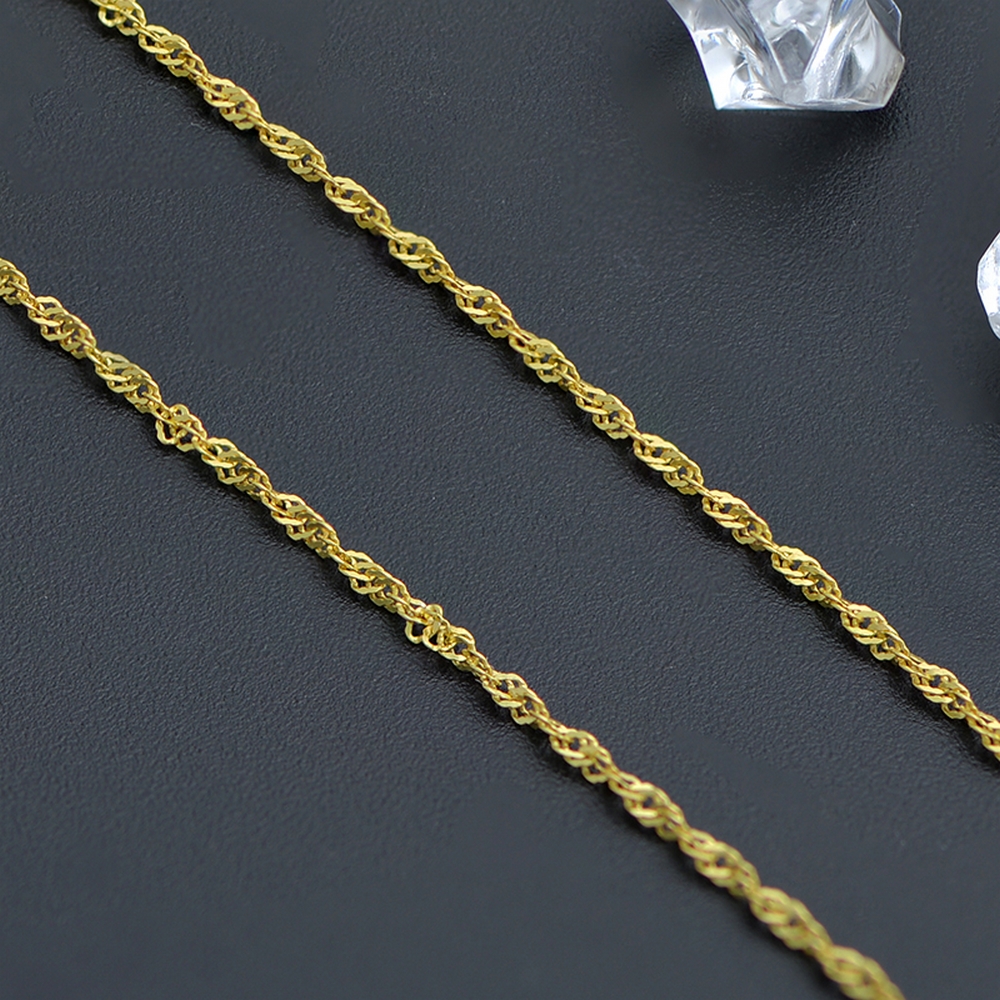 18k Yellow Gold Smooth Cut Link Rope Chain