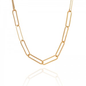 Gold Long Link Chain Necklace | Gold/