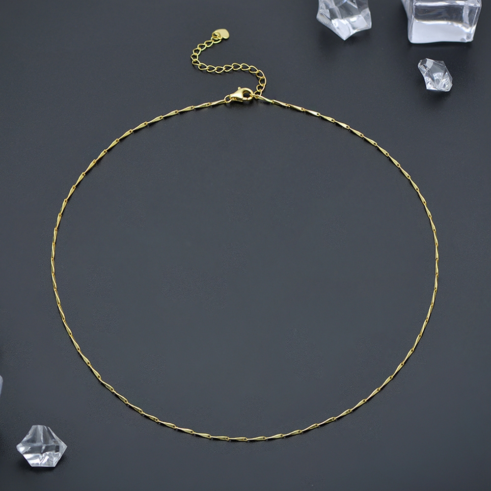 Sterling Silver Ingot Chain Women Wholesale Jewelry Wedding Necklace