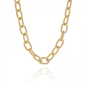 New 18K Gold Plated Twist Chain Men’s Hip Hop Chain