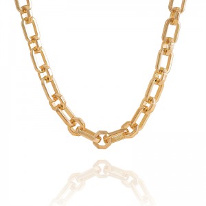 Made in China 14K Gold Men’s Square Link Necklace