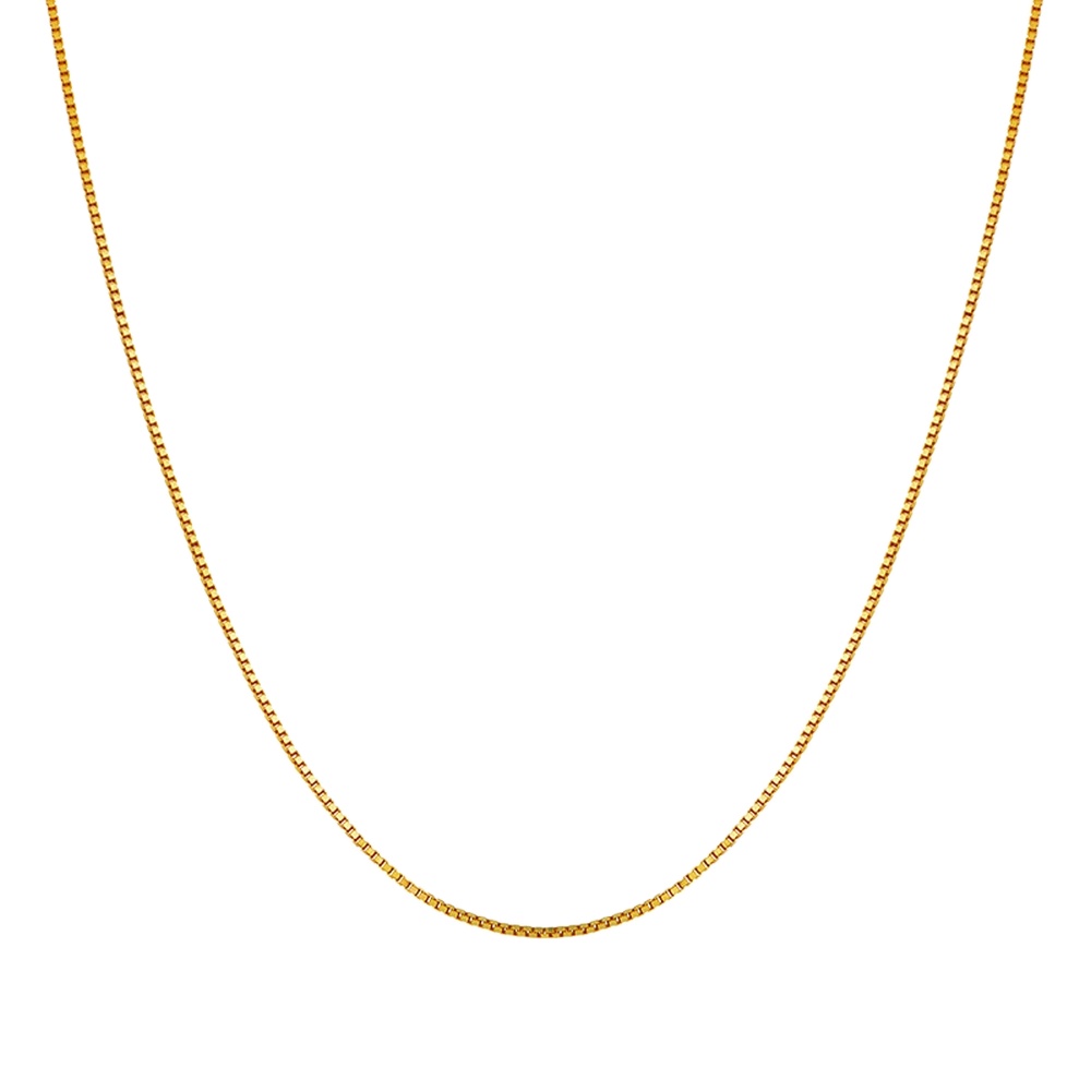 New 18K Real Gold Box Chain Ladies