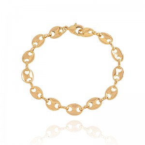 2022 wholesale price Heart Tennis Bracelet - Hip Hop Classic Gold Pig Nose Bracelet 7.5 inches – XH&SILVER
