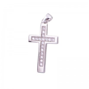 X&H SILVER sterling silver 925 with rhodium plating cross pendant