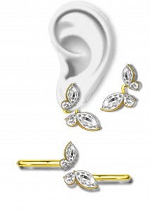 wholesale custom open adjustable butterfly ring fashion white zircon 925 sterling silver women 14k 18k butterfly hoop earring