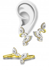 custom wholesale oem odm open adjustable butterfly ring fashion white zircon cz 925 sterling silver women 14k 18k butterfly hoop earring