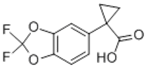 1-(2,2-difluoro-benzo[1,3]dioksol-5-il)-ciklopropankarboksilna kiselina