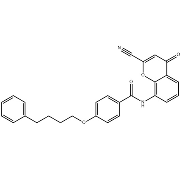 N-(2-cijano-4-okso-4h-1-benzopiran-8-il)-4-(4-fenilbutoksi)benzamid (CAS# 136450-11-8)