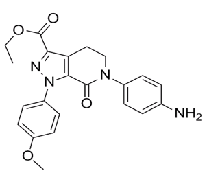 ਈਥਾਈਲ 1-(4-ਮੈਥੋਕਸੀਫੇਨਾਇਲ)-6-(4-ਅਮੀਨੋਫੇਨਾਇਲ)-7-ਆਕਸੋ-4,5,6,7-ਟੈਟਰਾਹਾਈਡ੍ਰੋ-1H-ਪਾਇਰਾਜ਼ਲੋ[3,4-c]ਪਾਈਰੀਡੀਨ-3-ਕਾਰਬੋਕਸੀਲੇਟ
