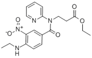 ethyl 3-(4-(methylamino)-3-nitro-N-(pyridin-2-yl)benzamido)propanoate