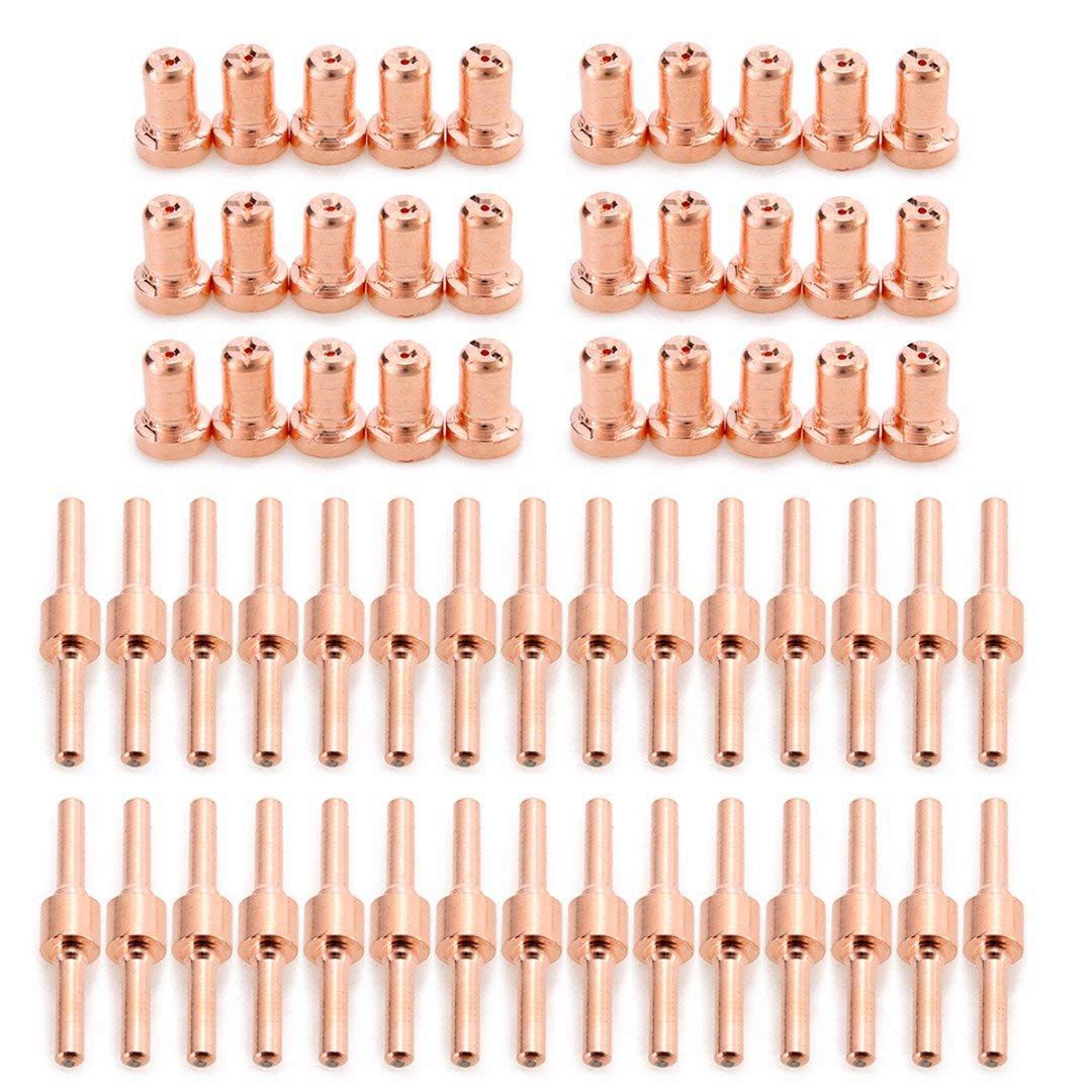 Red Copper Fundo Long Plasma Cutter consilium Electrodes & Nozzles Kit Mayitr Consumable enim PT31 LG40 40A secans Welder