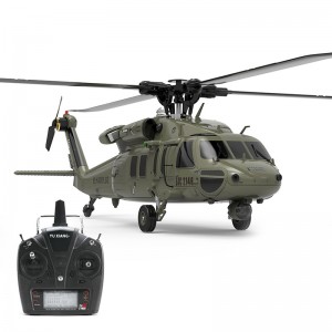 1:47 Skaal Black Hawk 2.4Ghz 6 Axis Gyro Direct Drive EIS Brushless Remote Control Militêre Helikopter