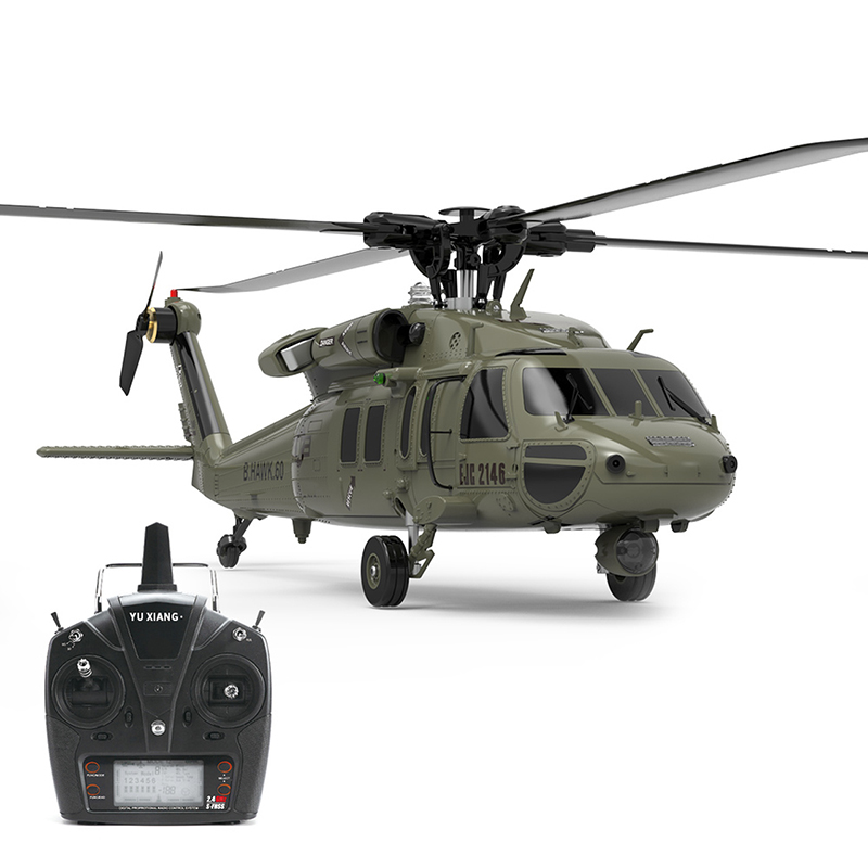 1:47 miqyaslı Black Hawk 2.4Ghz 6 Oxlu Gyro Direct Drive EIS Fırçasız Uzaqdan İdarəetmə Hərbi Helikopteri