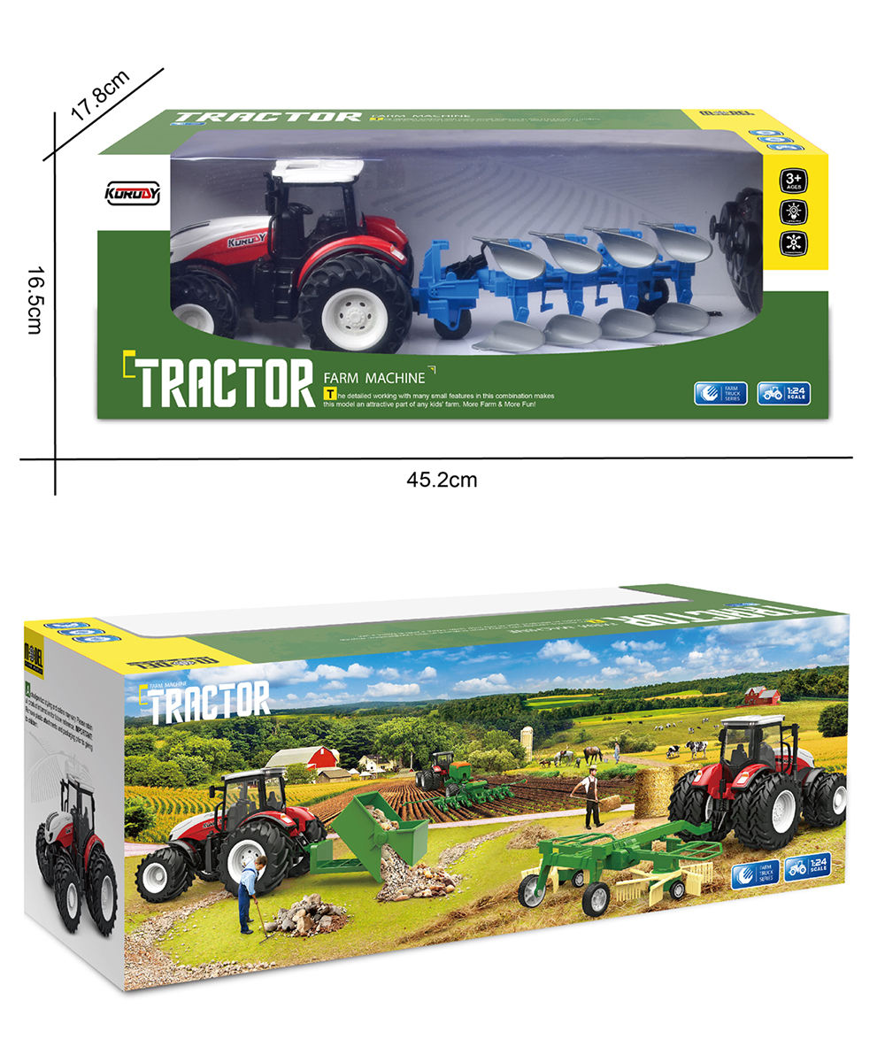 Flip Plow aleación camión granjero tractor rc control remoto 1:24 fábrica