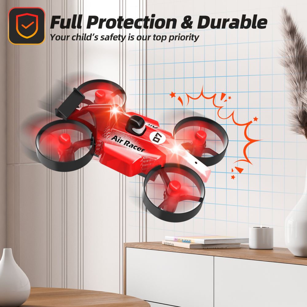 Mini dron 2 en 1 con mando a distancia para nenos con batería modular