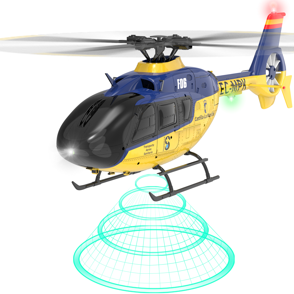 Pemasok helikopter RC pesawat Airbus Aileronless aliran optik 6CH skala 1/36