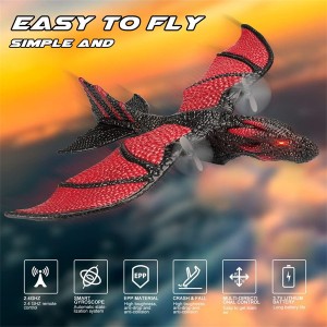 RC Toys Suppliers 2.4Ghz 25Mins Flying Time Fire Dragon Foam 2ch EPP Remote Control Plane Glider