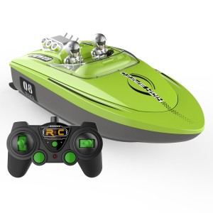 Perahu Lompat Kecepatan Tinggi Tahan Air Dapat Disesuaikan Mainan Perahu Balap RC Nirkabel Air Dingin untuk Hadiah Anak-anak