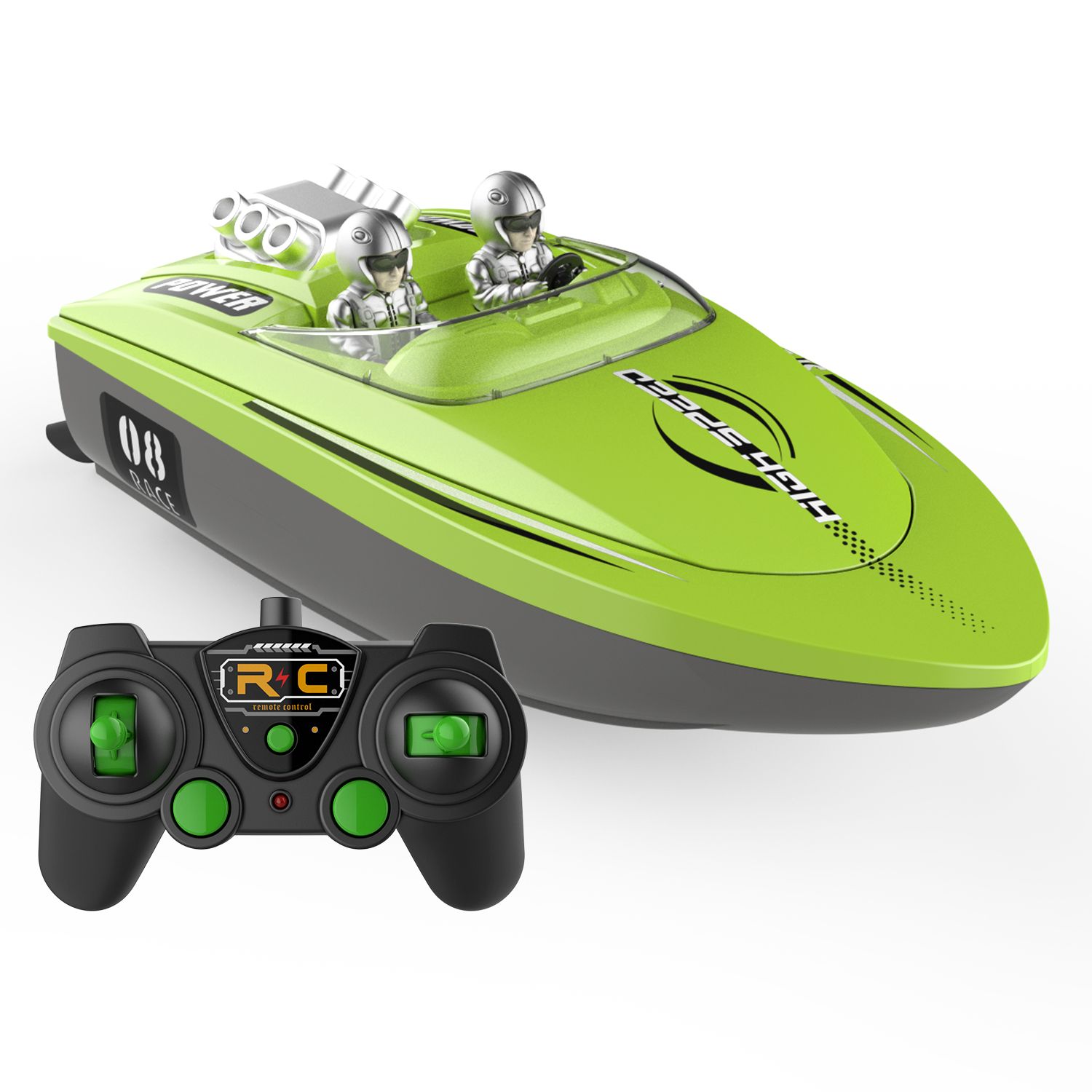 Customized Waterproof High Speed ​​Jumping Boat Cool Water Wireless RC Racing Boat Mga Laruan Para sa Mga Bata