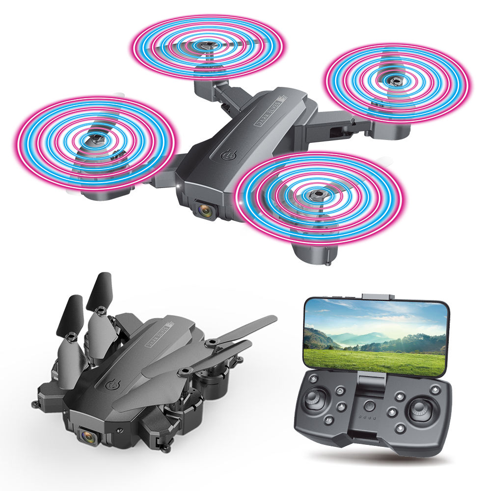 2022 Ucuz Portativ RC Uzaqdan İdarəetmə Quadcopter Fotoqrafiya Kiçik Mini Dronlar LED İşıqlı 720P Kamera