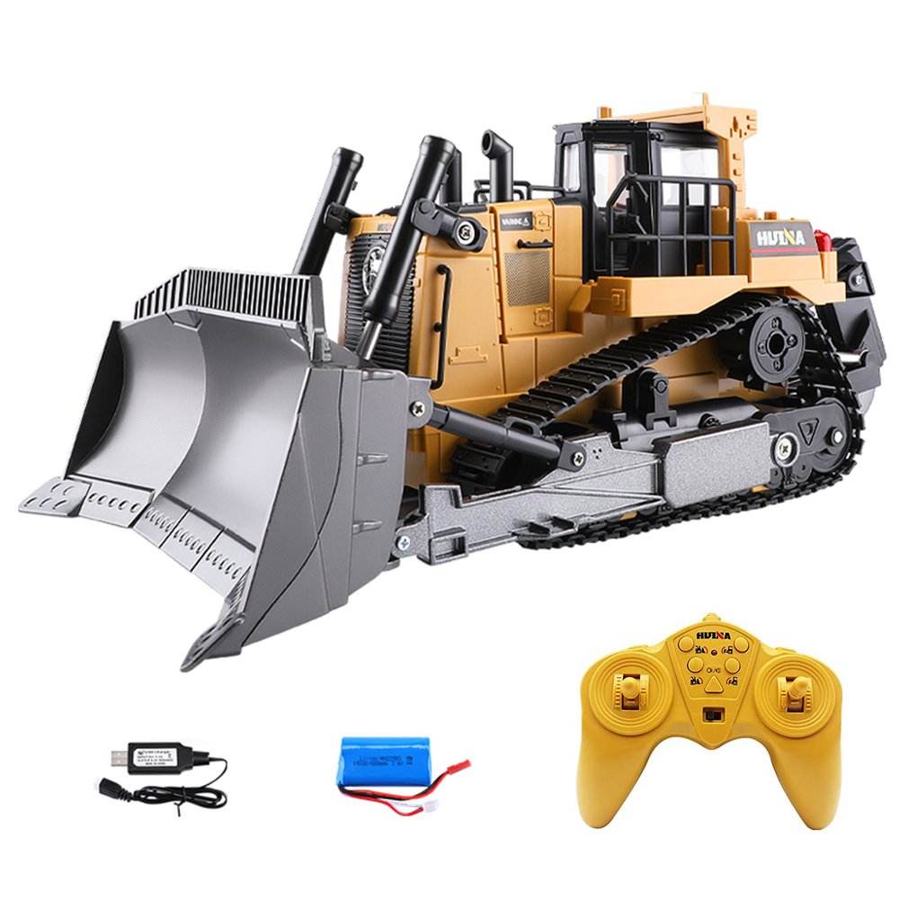 Huina 1569 RC Toy Engineer Car 9 Channel 1/16 Heavy Metal RC Bulldozer til salg
