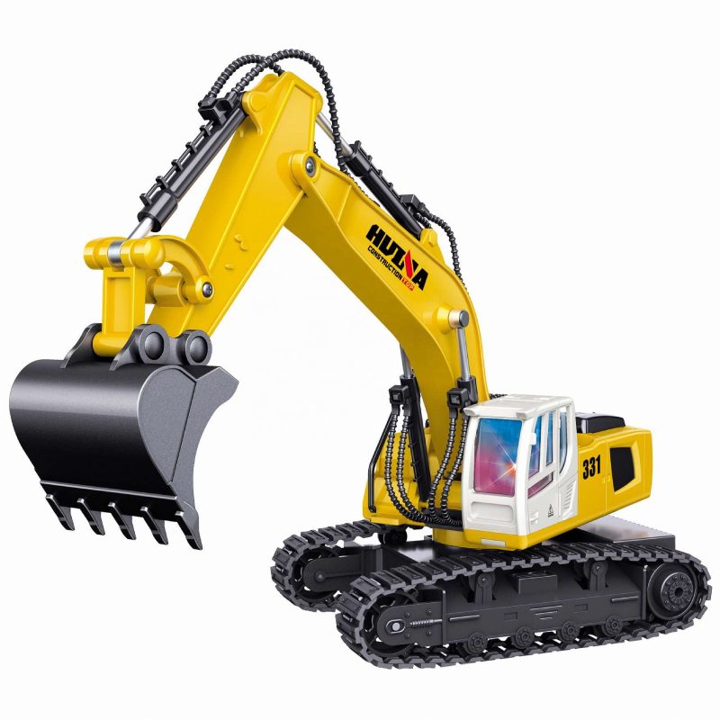 Wholesales Boy Gift 1:18 Scale 9 Channel Remote Control Toy Construction RC Truck Excavator