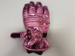 Skijaške rukavice sa folijskim printom sa pletenom manžetnom