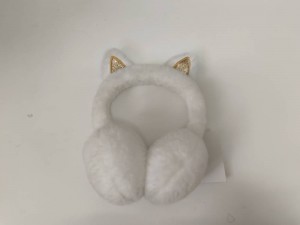 White polyester artificail fur earmuffs