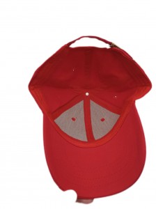 Crvena pamučna šestodijelna bejzbol kapa sa metalnim dugmetom
