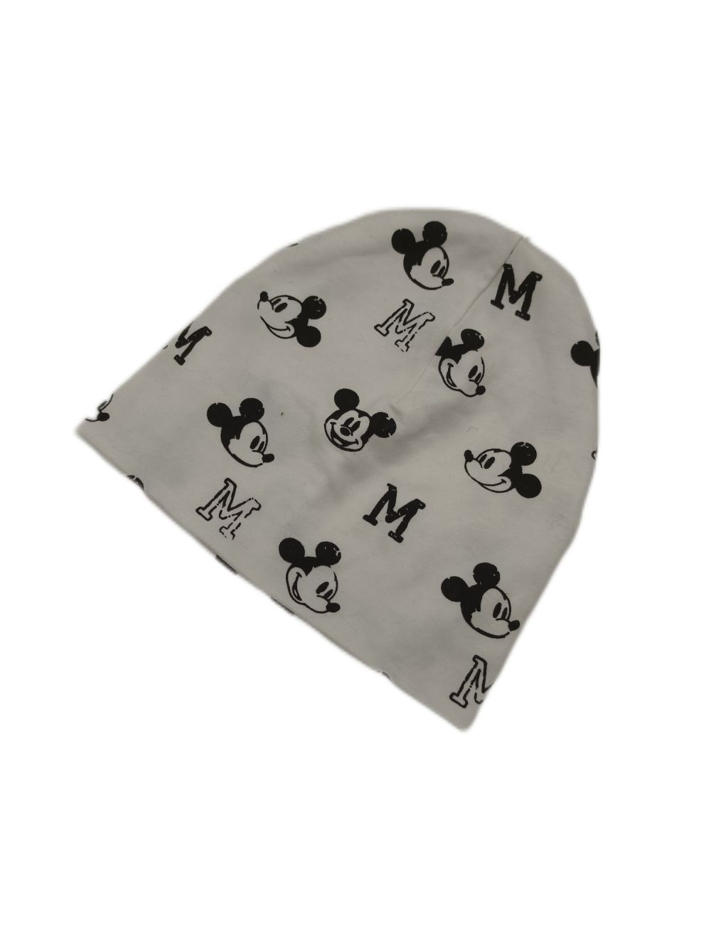 Biela pletená čiapka s potlačou Mickey Mouse