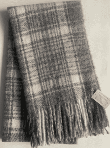 normal polyester and recycled polyester checked scarf