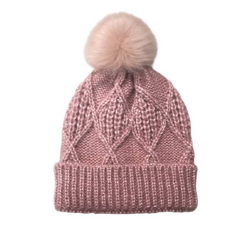 Зимна въжена плетена шапка с помпони Представено изображение