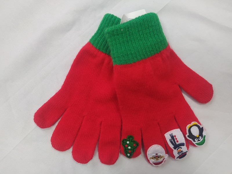 плетени ръкавици за момиче с трансферен печат