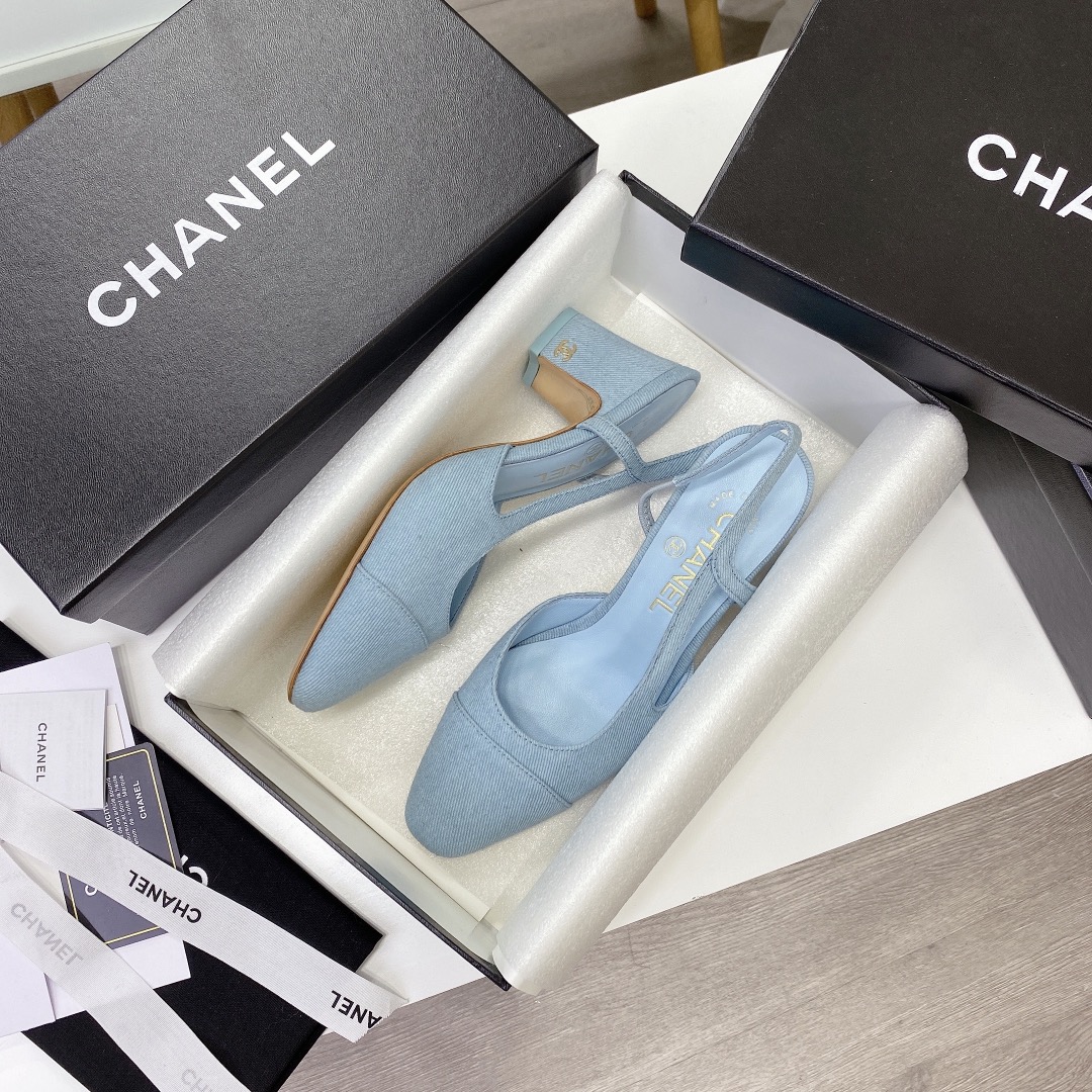 Chanel thick heel series chunk heel Chanel